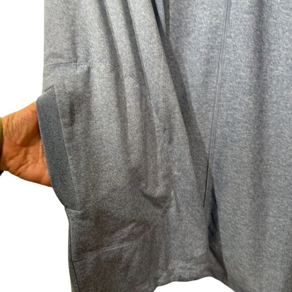 Athleta Womens uptempo wrap blue Hooded Open Cardigan Lightweight Long Sleeve L - Picture 3 of 5